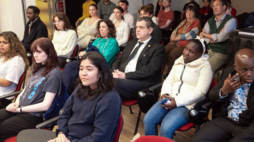 Audience members listen to Pro Law panelists